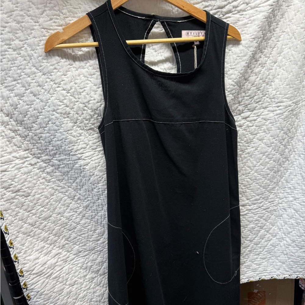 Black Halter Sheath Dress utility canvas